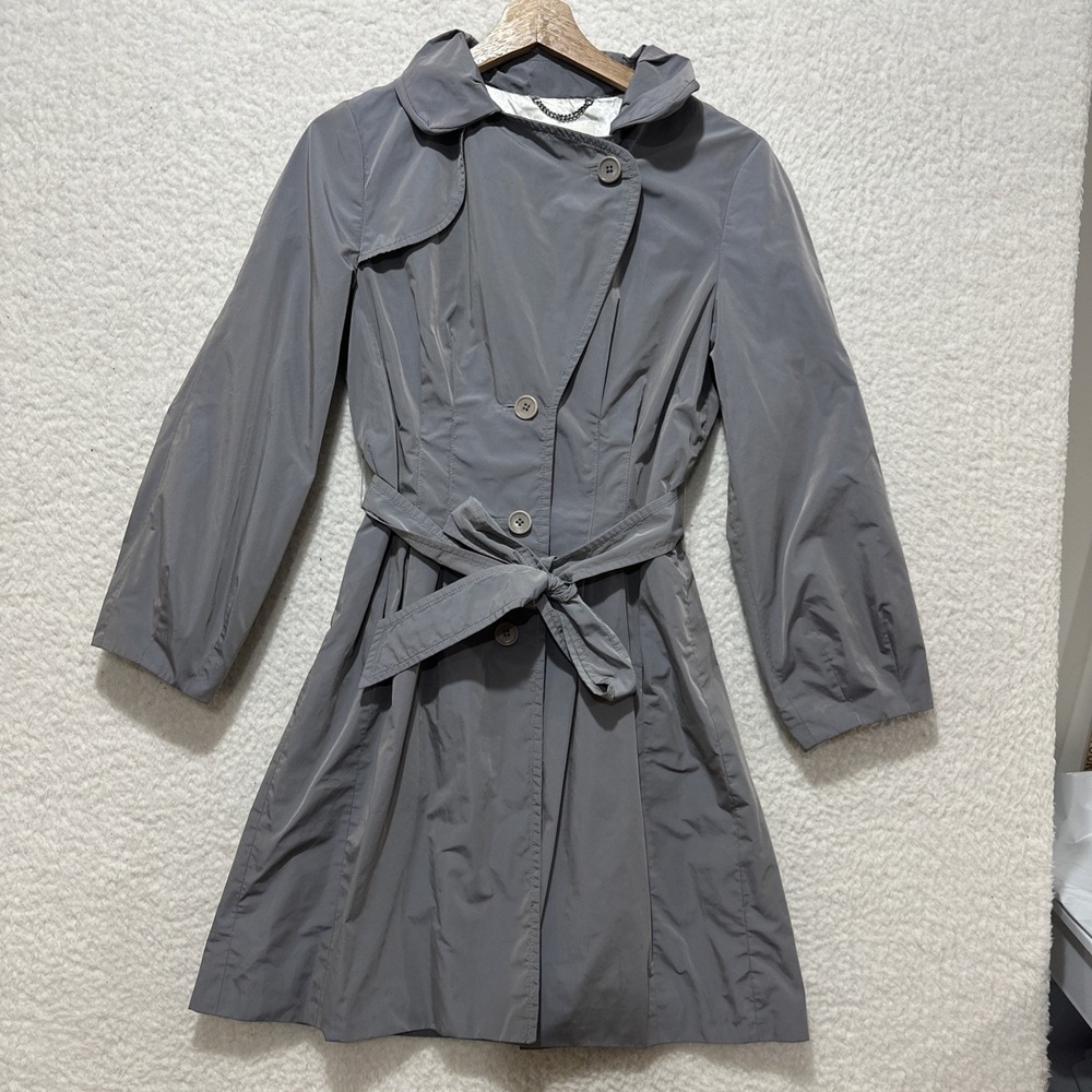 Banana Republic Women's Lightweight Grey‎ Trench Rain Coat Size Small